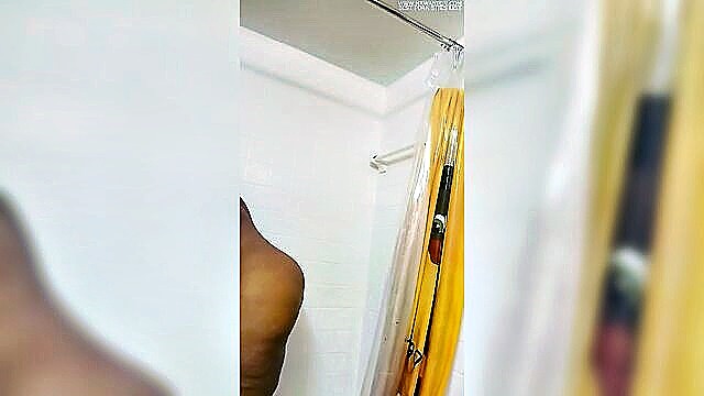 american milf masturbates in shower